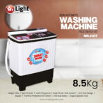 Mr.Light Semi Automatic Washing Machine With Glass Lid 8.5 KG- MR2107 - Image 2